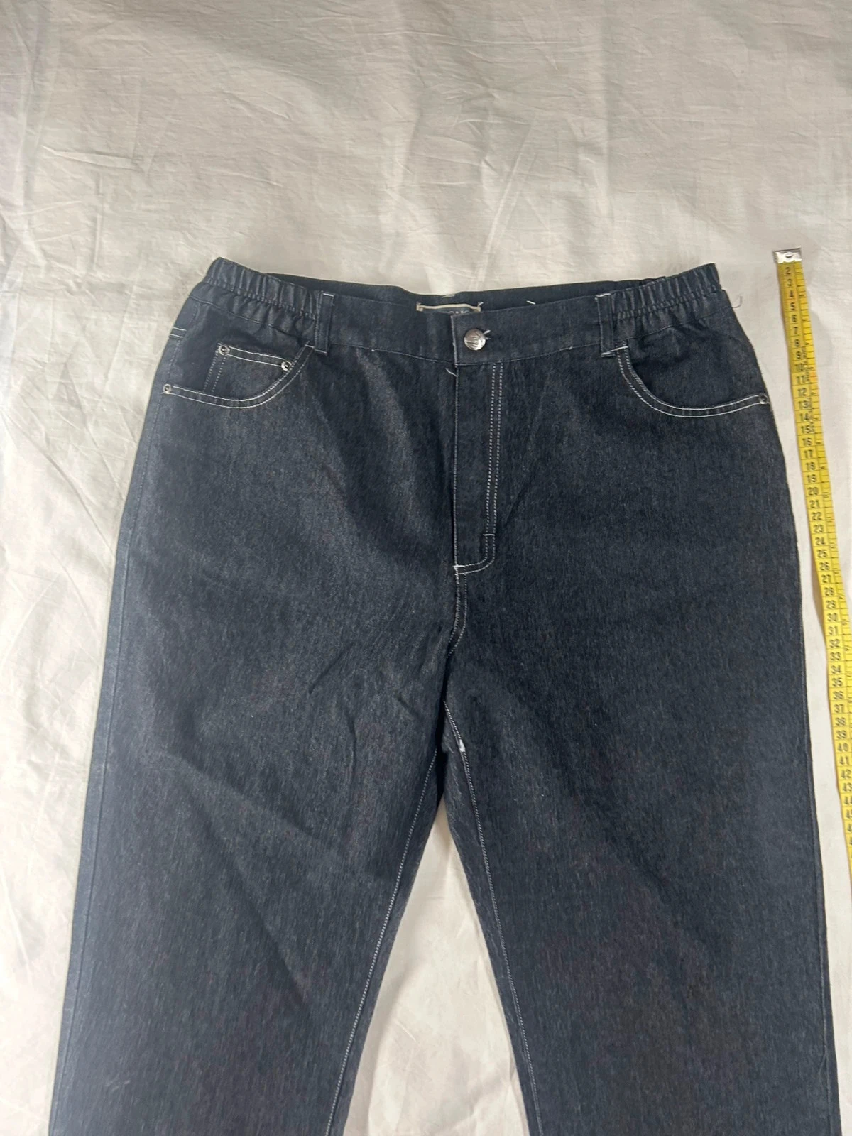 Calça jeans reta preta pom’cajou tamanho 46 nova – photo 2